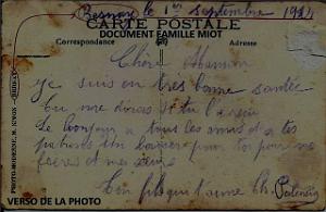 1914 09 01 THEODORE RAMON Verso de la carte-photo 2